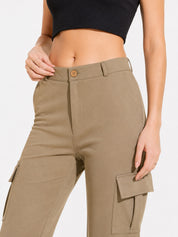 Straight Fit Full Length Solid Cargo Pant
