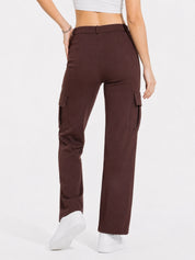 Straight Fit Full Length Solid Cargo Pant
