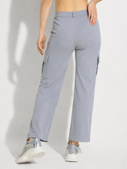 Straight Fit Full Length Solid Cargo Pant