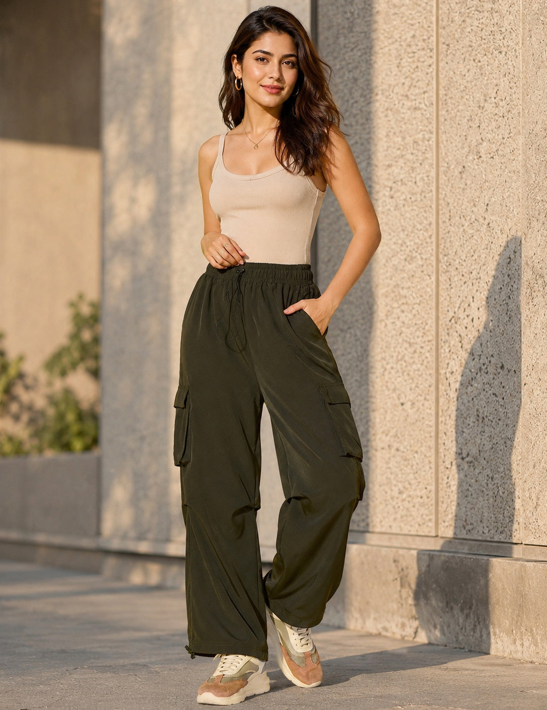 Loose Fit Parachute Cargo Pant