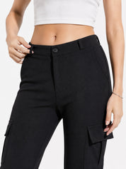 Straight Fit Full Length Solid Cargo Pant