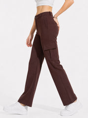 Straight Fit Full Length Solid Cargo Pant